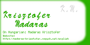 krisztofer madaras business card